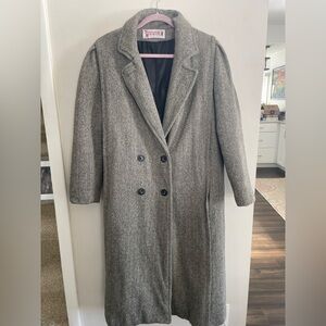 Vintage Women's Gray Double-Breasted Coat
